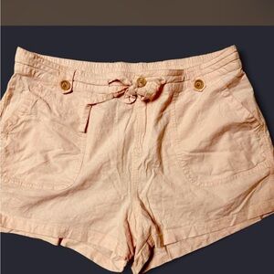 Torrid Peach Cargo Shorts with Button Detail